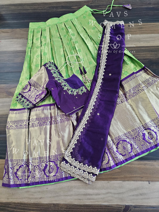 Pure Kanchi Silk Traditional Half Saree Set