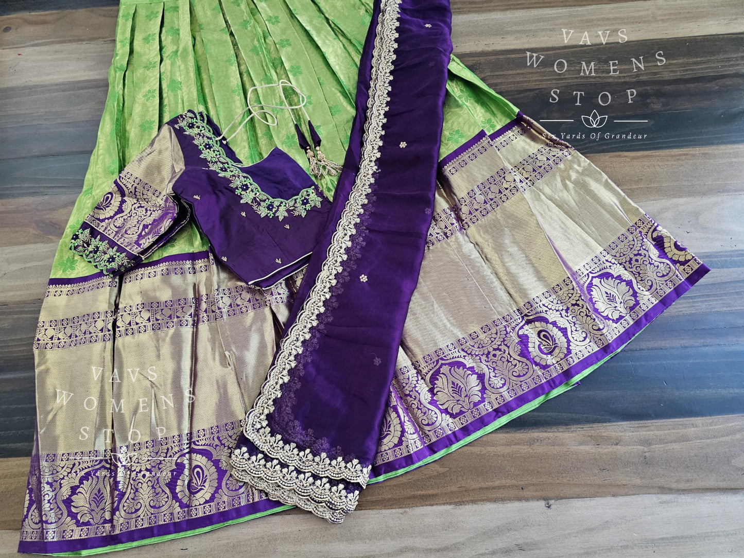 Pure Kanchi Silk Traditional Half Saree Set