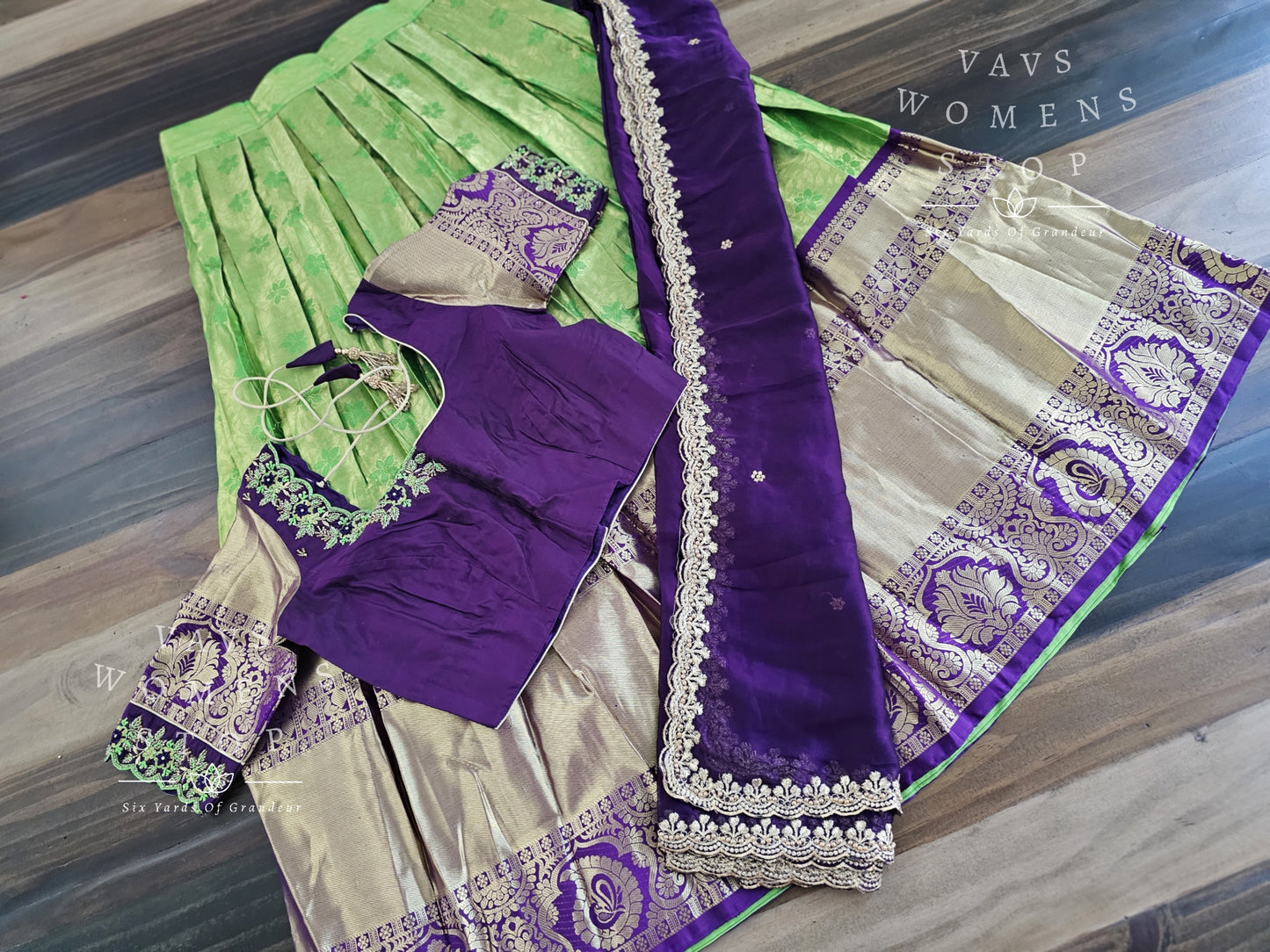 Pure Kanchi Silk Traditional Half Saree Set