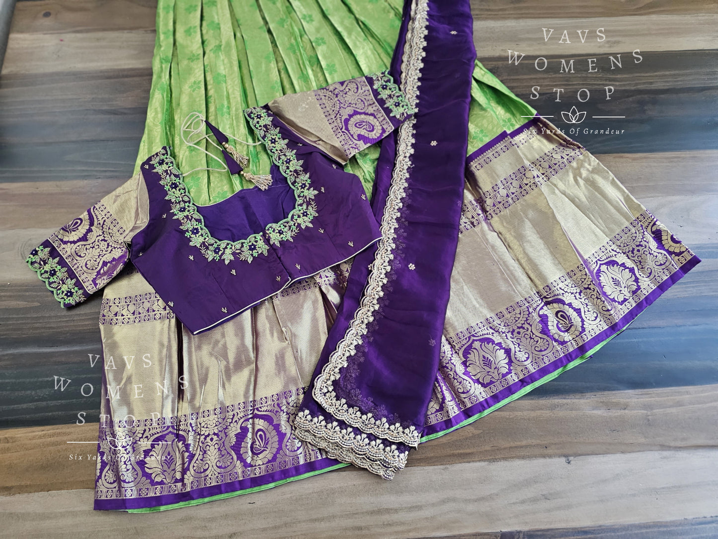 Pure Kanchi Silk Traditional Half Saree Set