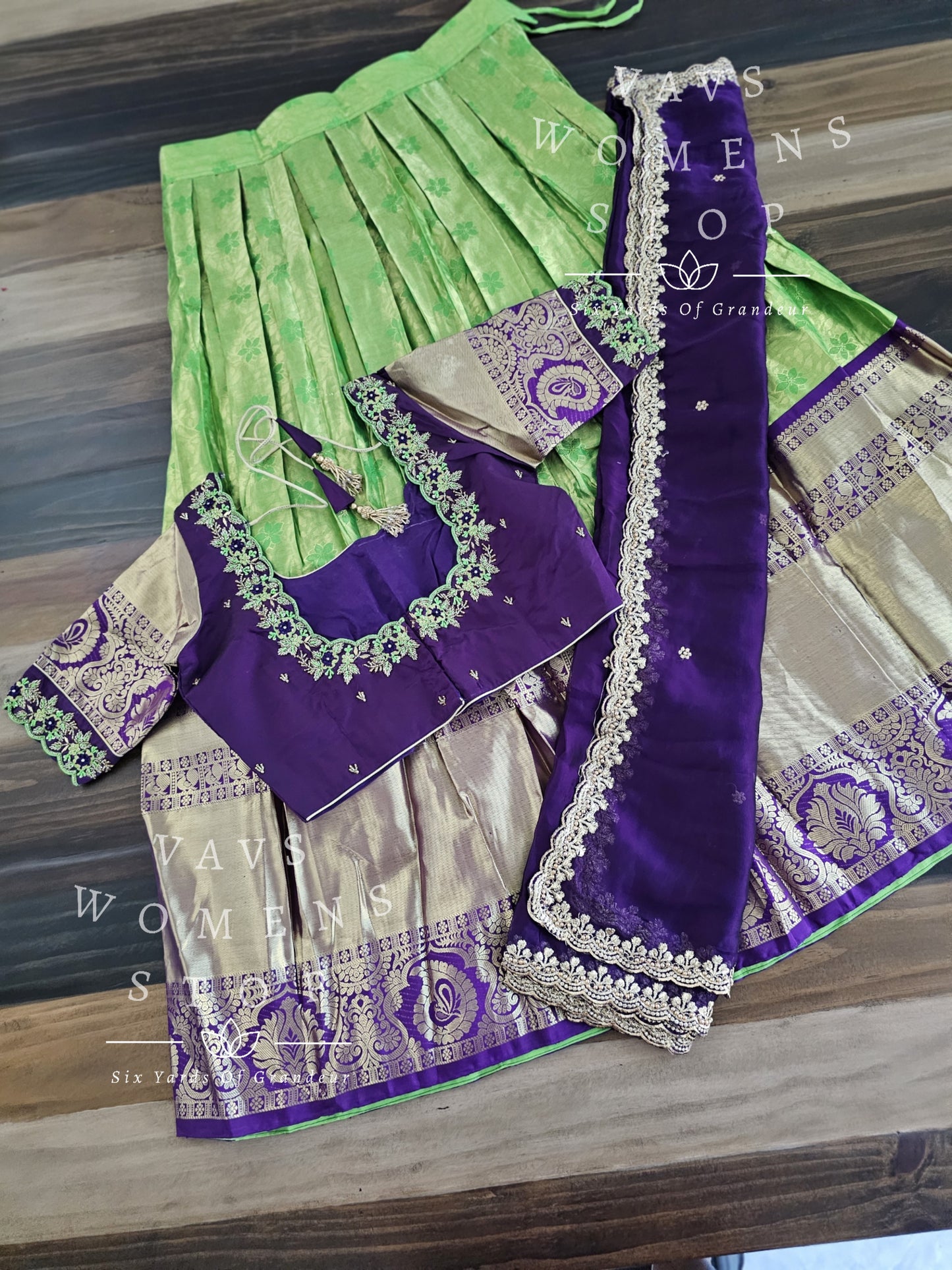 Pure Kanchi Silk Traditional Half Saree Set