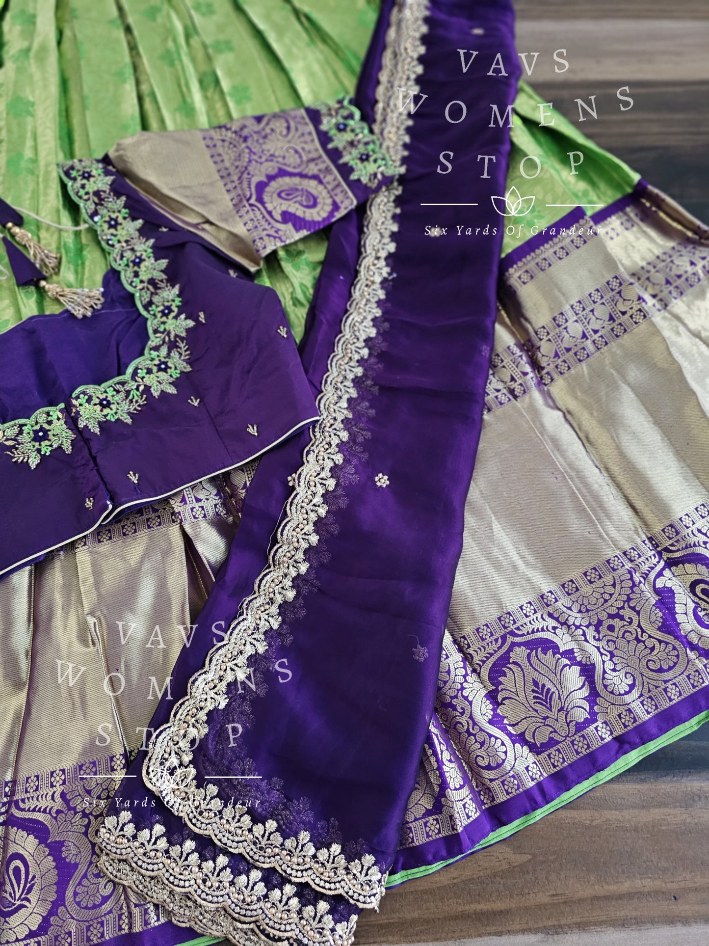 Pure Kanchi Silk Traditional Half Saree Set