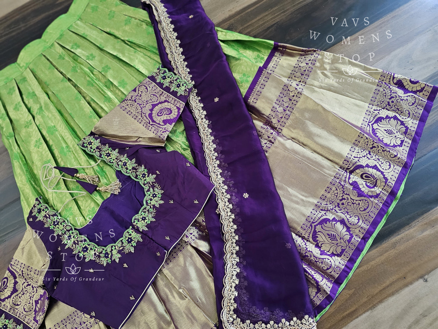 Pure Kanchi Silk Traditional Half Saree Set