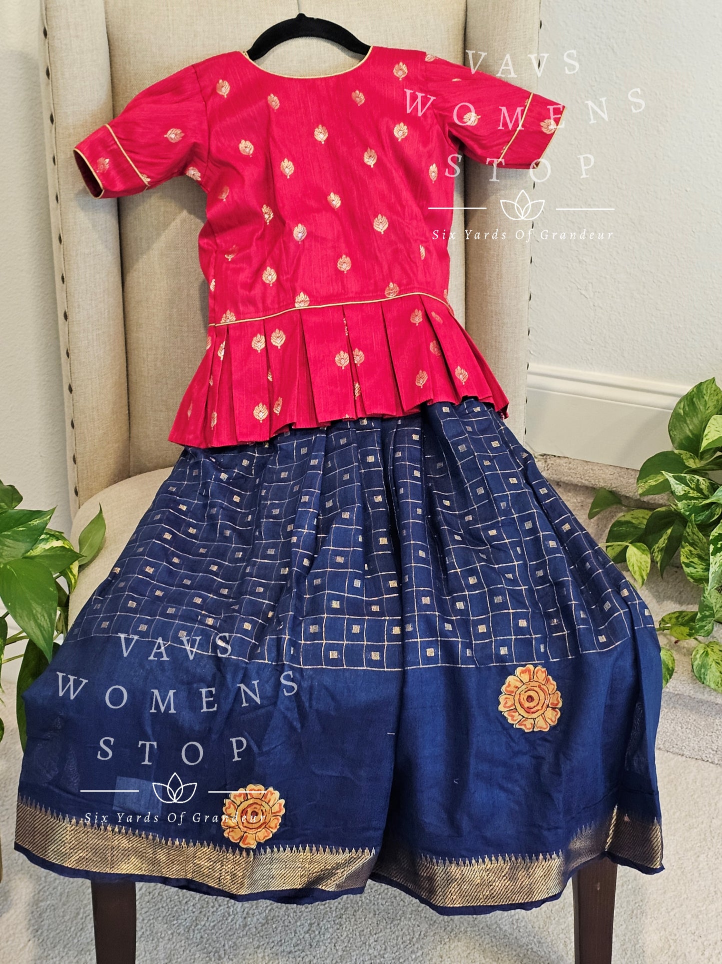 Soft Mangalagiri Cotton Lehenga - Blouse