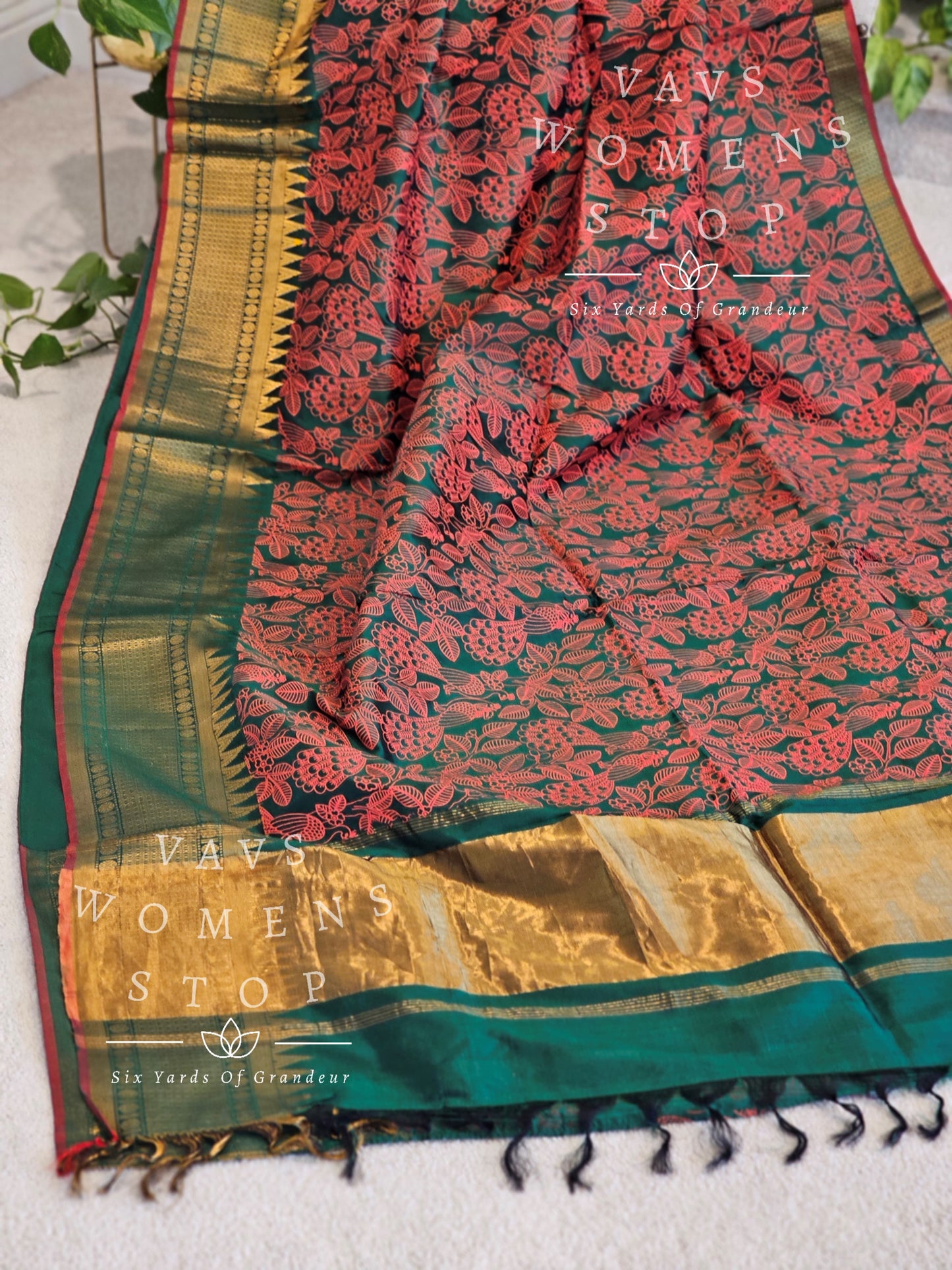 Mangalagiri Pattu Kalamkari Print Saree - Blouse