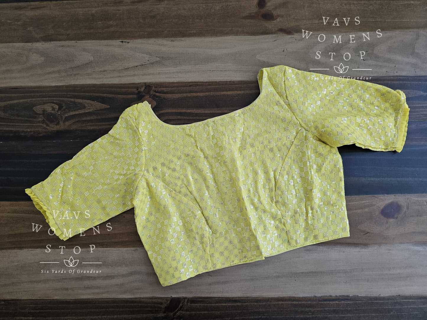 Yellow Shade Georgette Sequins Blouse