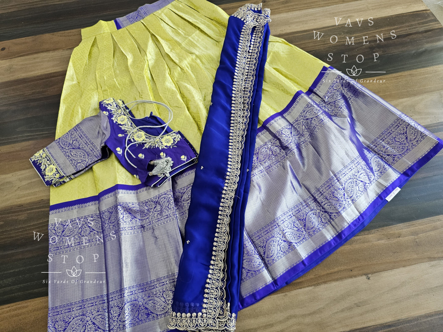 Pure Kanchi Silk Traditional Half Saree Set