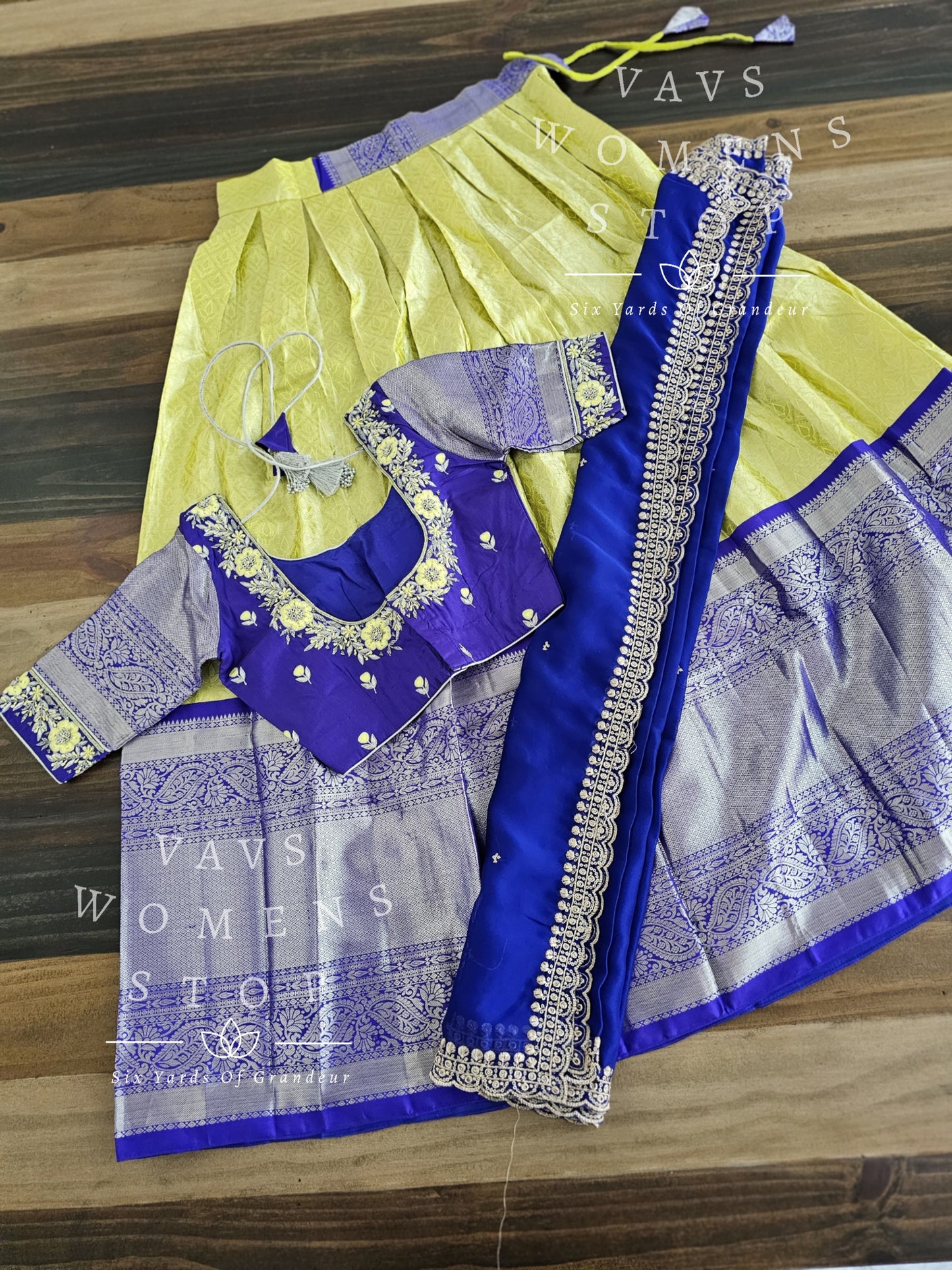 Pure Kanchi Silk Traditional Half Saree Set