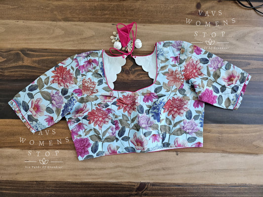 Soft Floral Cotton Blouse