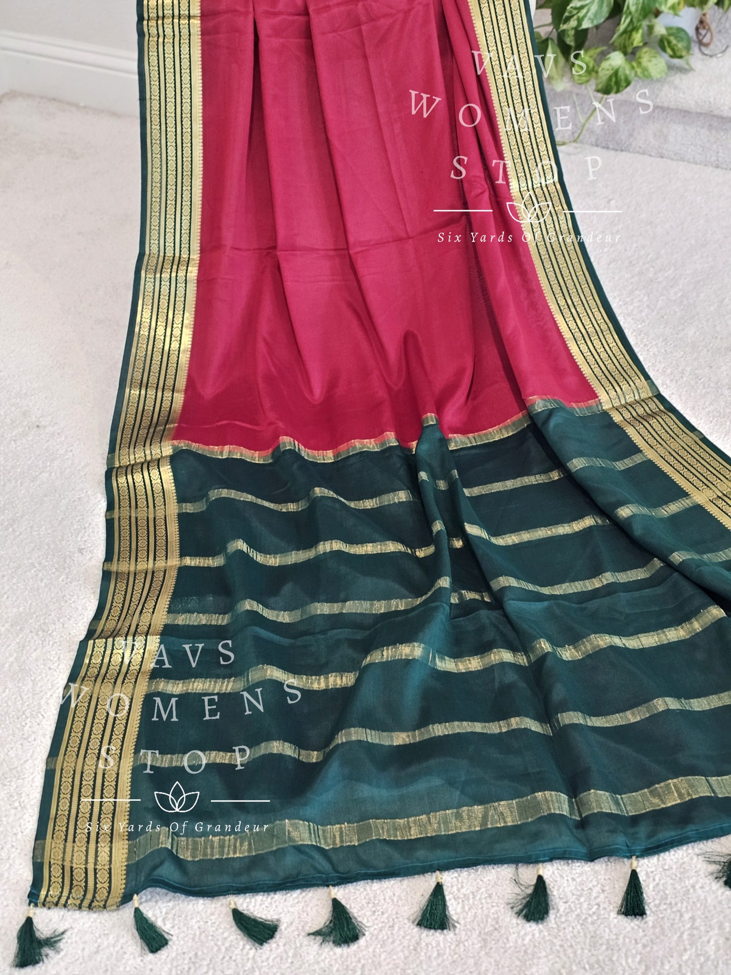 Pure Mysore Crepe Silk Saree - Rawsilk Blouse