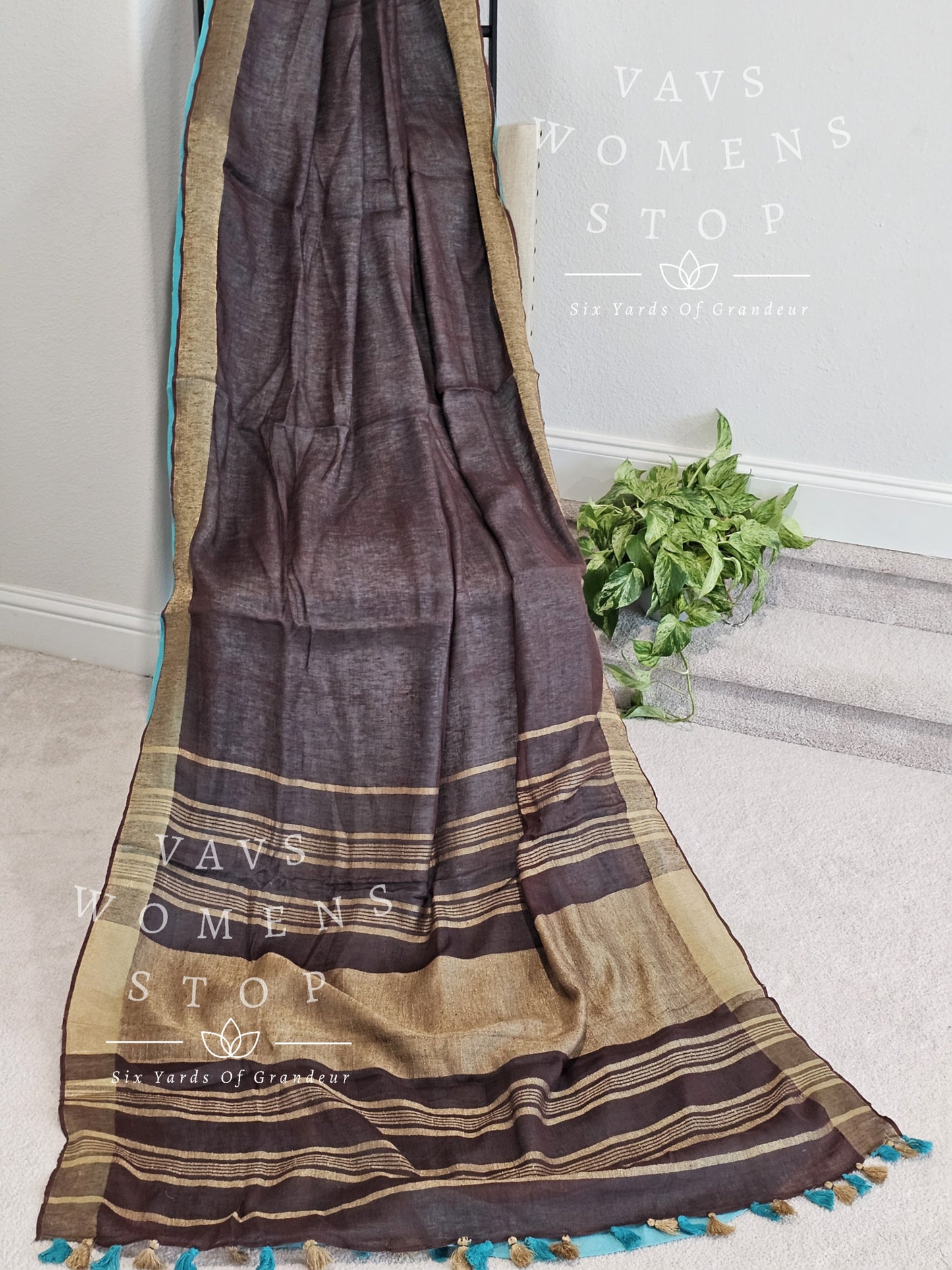 Linen By Linen Shaded Half Saree Pattern - Patola Prints Pure Chanderi Blouse