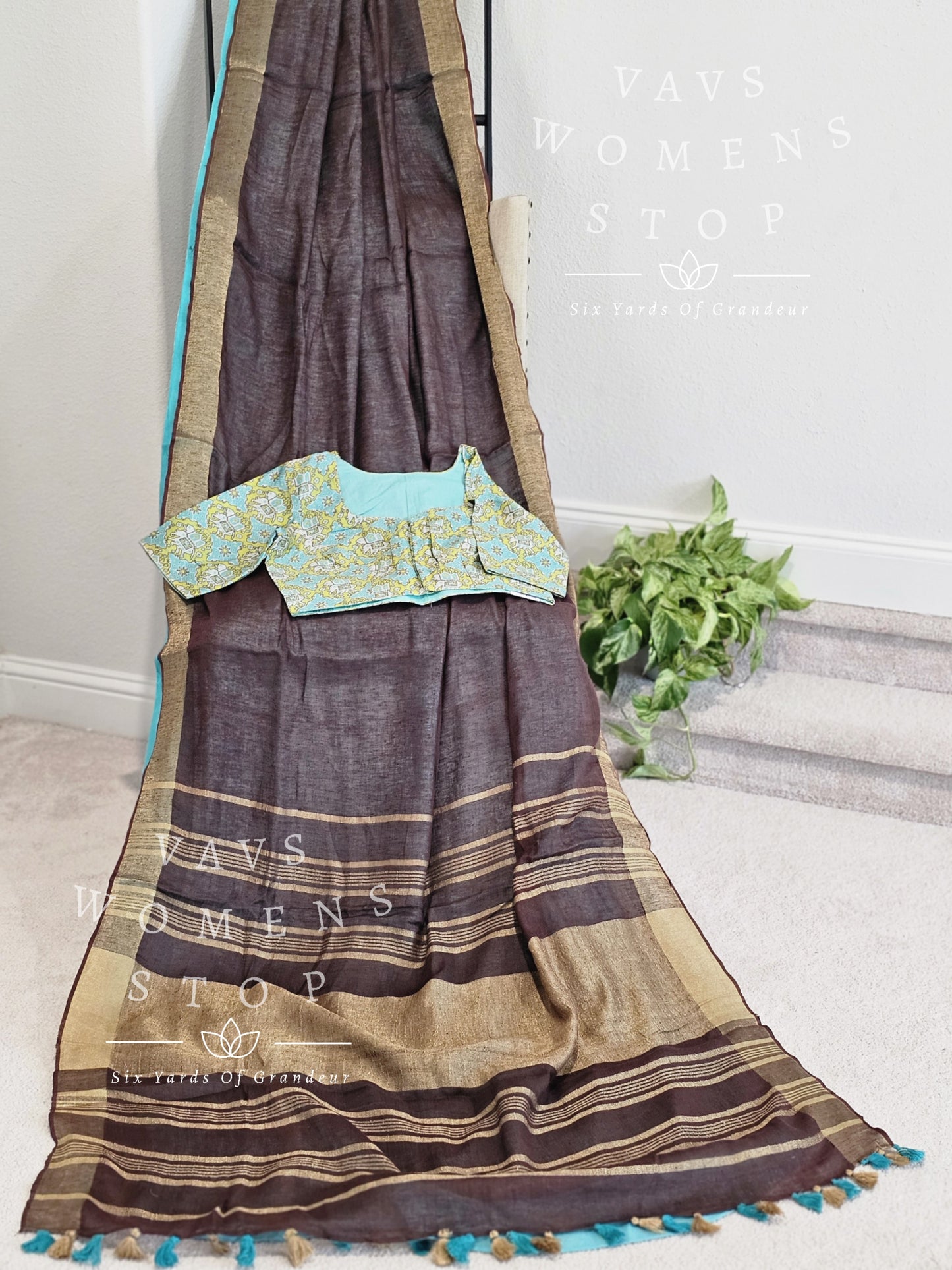 Linen By Linen Shaded Half Saree Pattern - Patola Prints Pure Chanderi Blouse