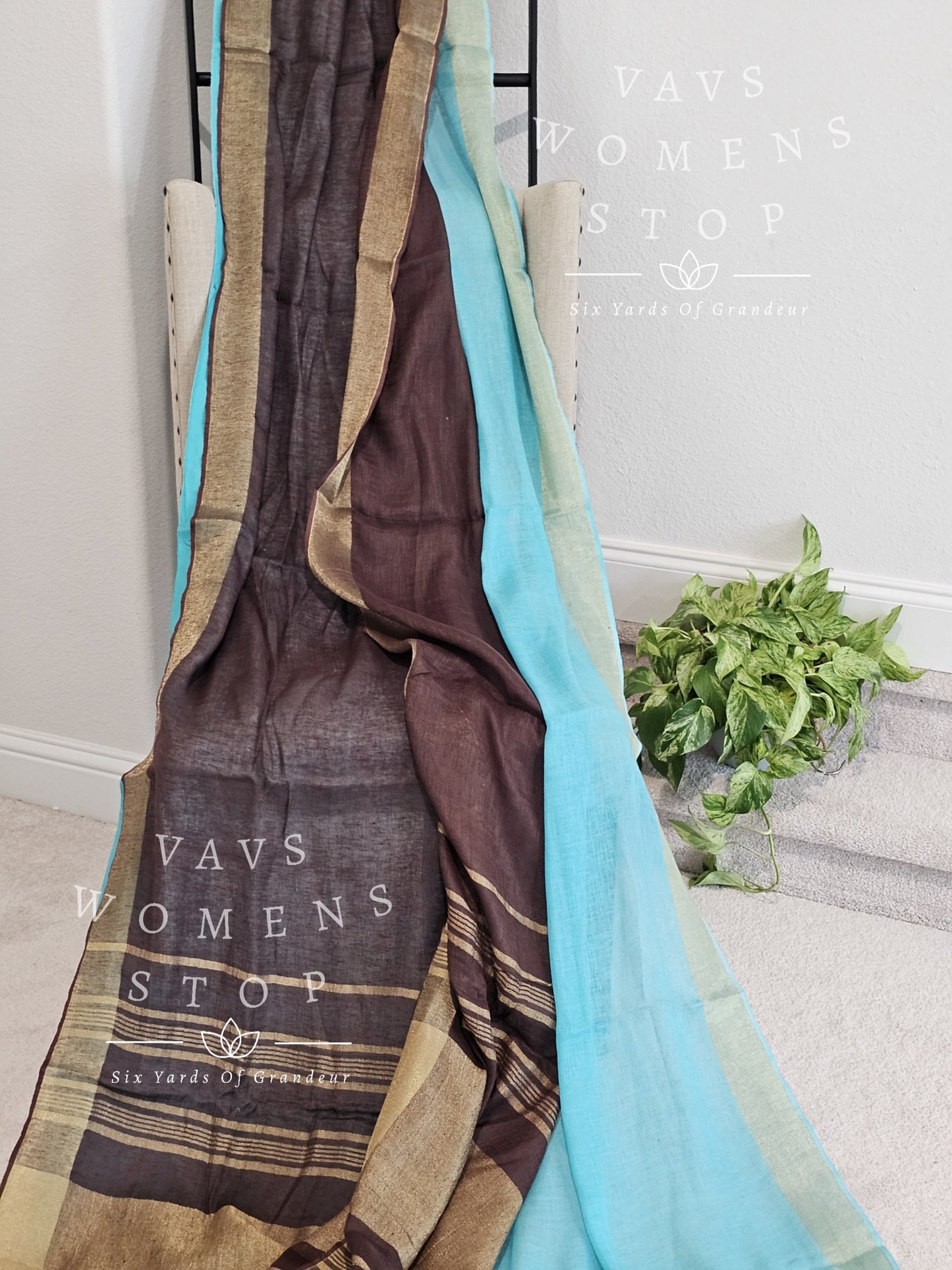 Linen By Linen Shaded Half Saree Pattern - Patola Prints Pure Chanderi Blouse