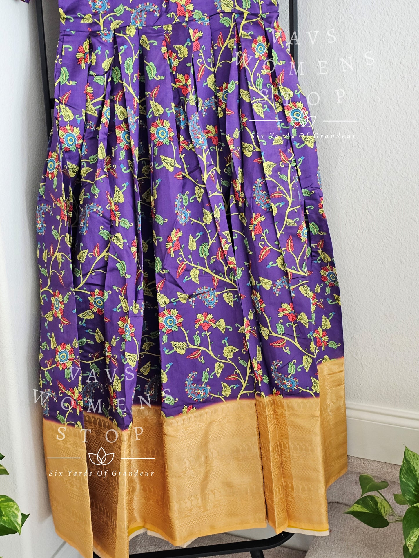 Kalamkari Benarasi Silk Long Frock