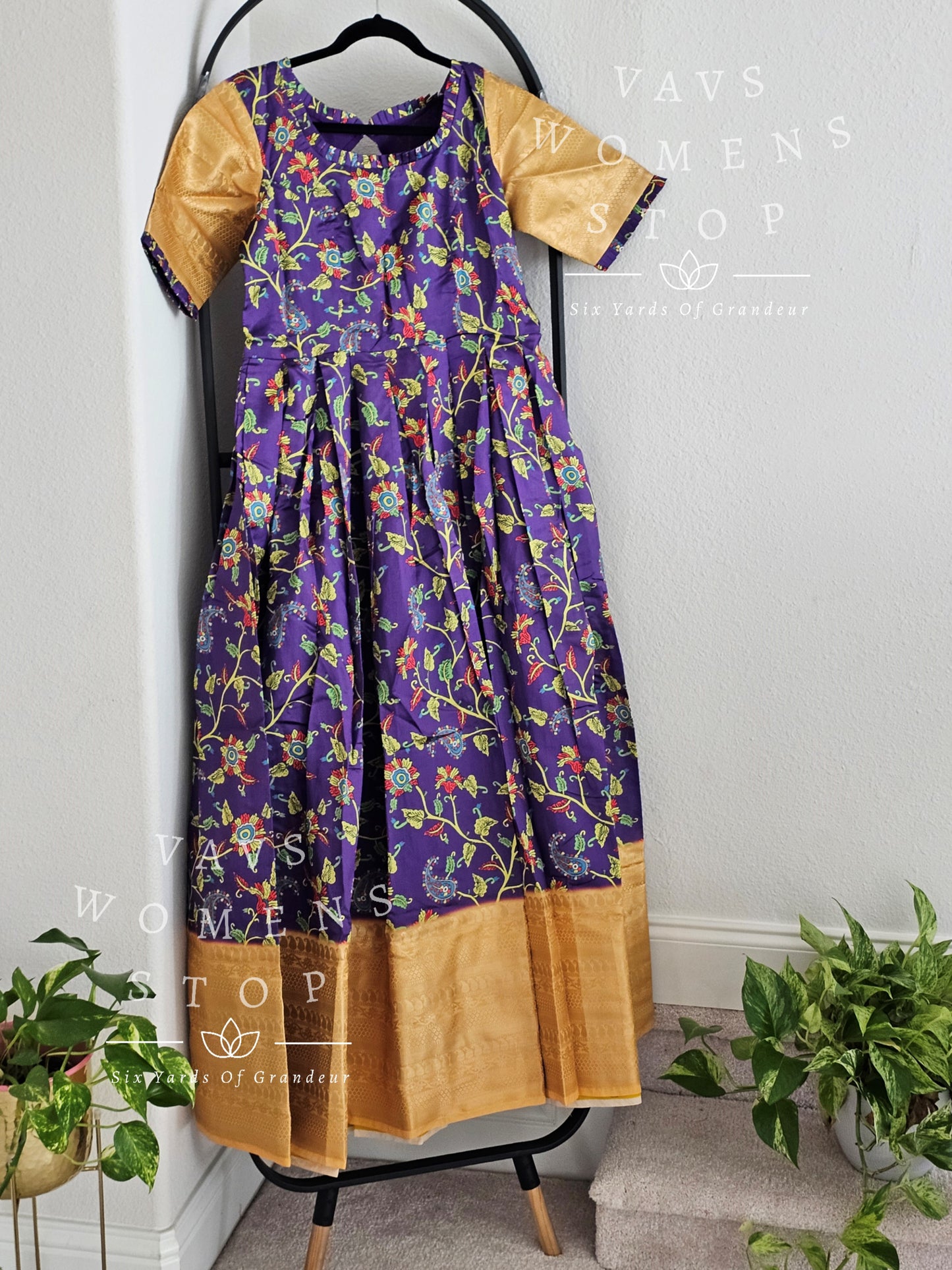 Kalamkari Benarasi Silk Long Frock