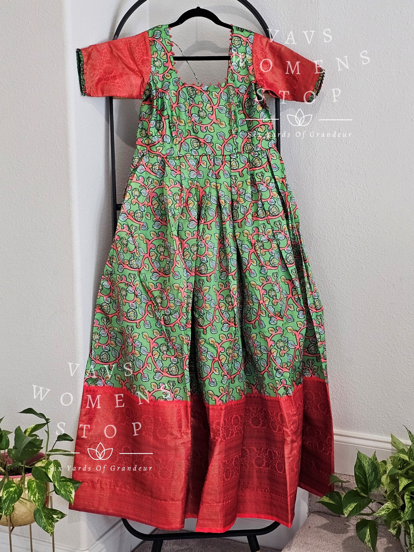 Kalamkari Benarasi Silk Long Frock