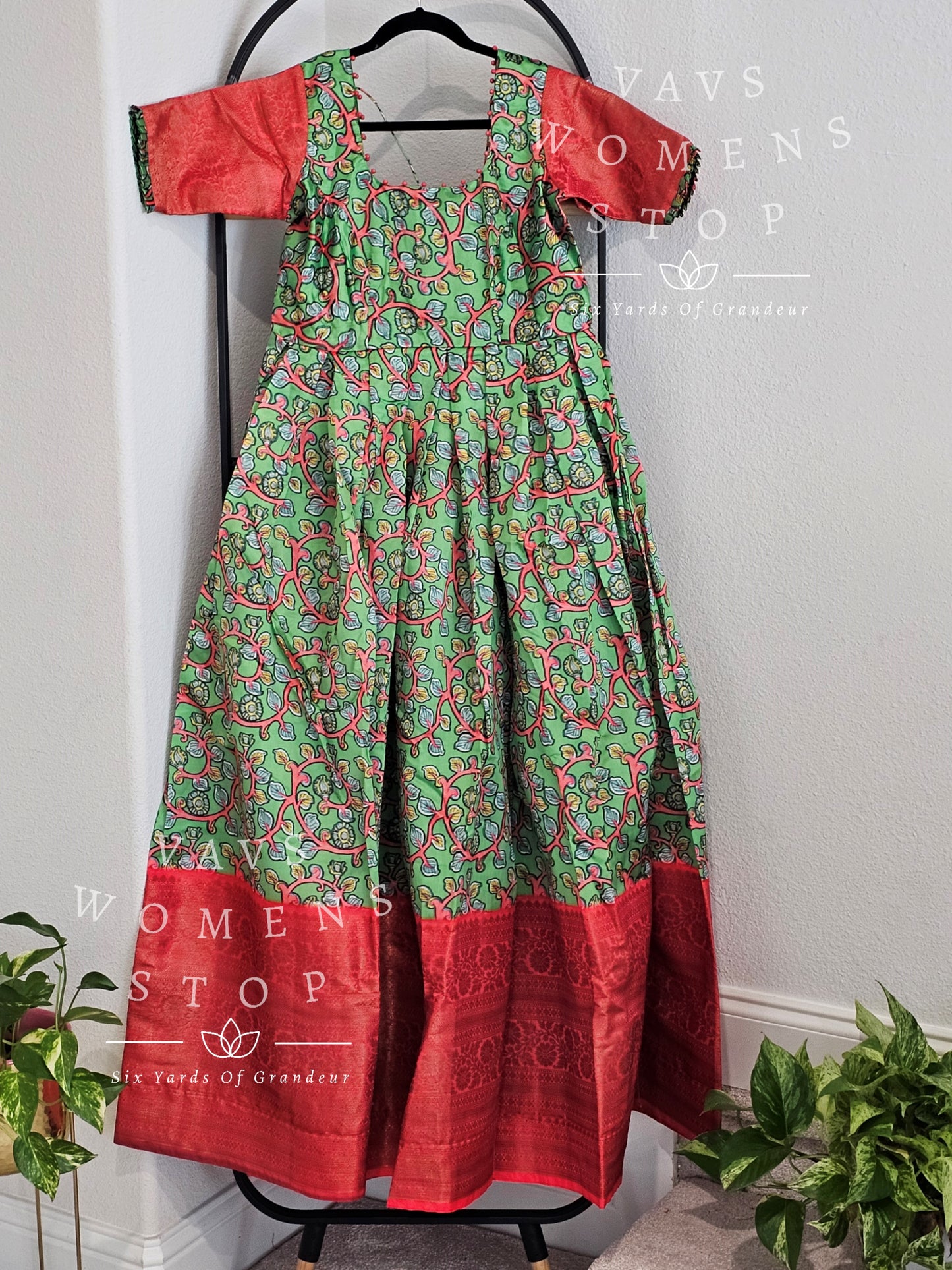 Kalamkari Benarasi Silk Long Frock