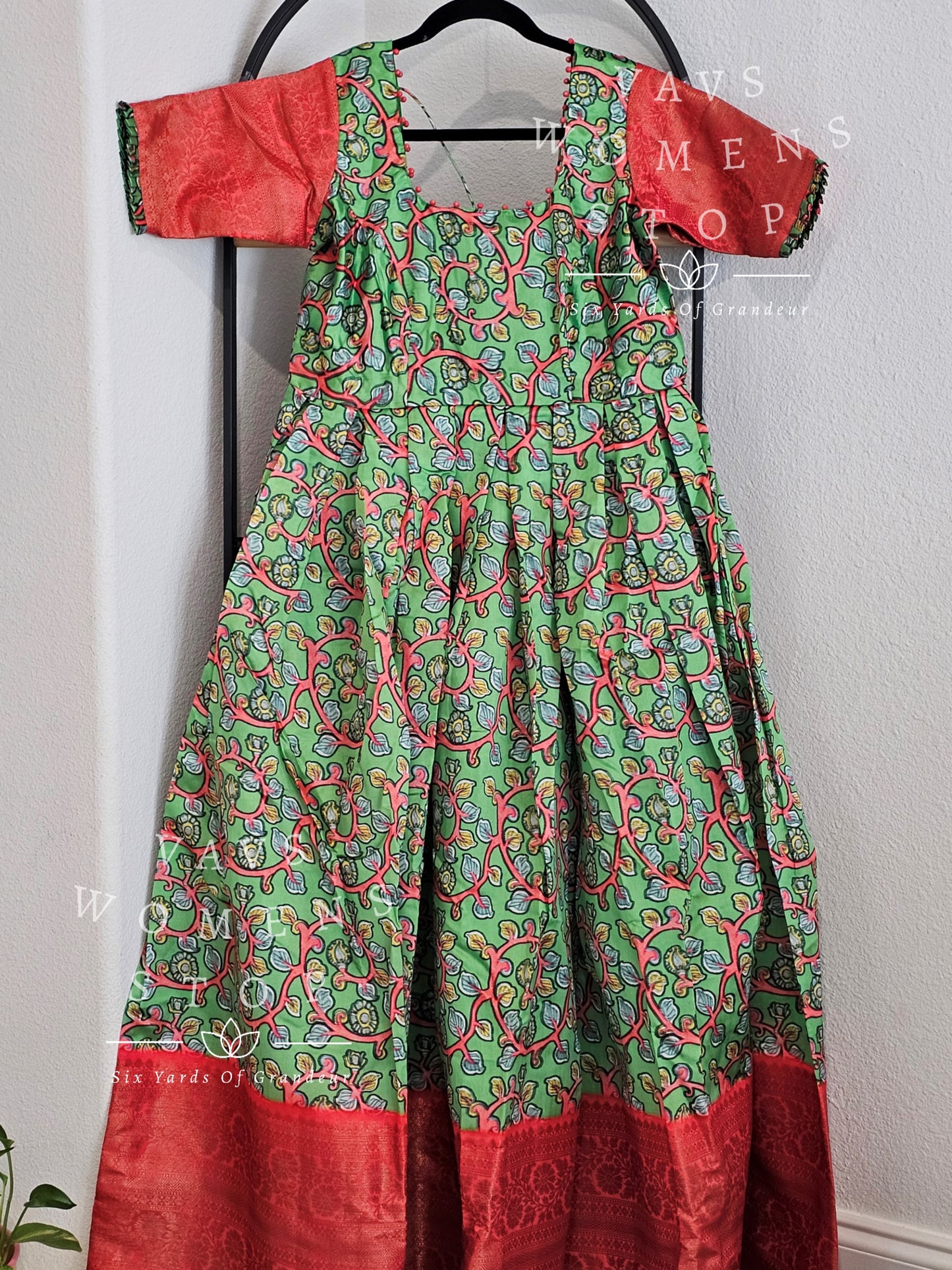 Kalamkari Benarasi Silk Long Frock