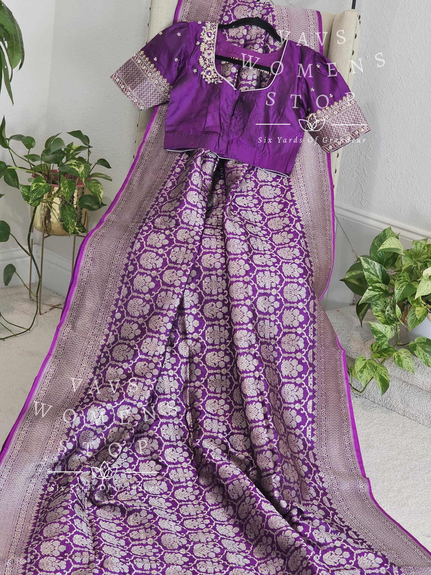 Pure Benarasi Katan Silk All Over Designer Saree - Maggam Blouse