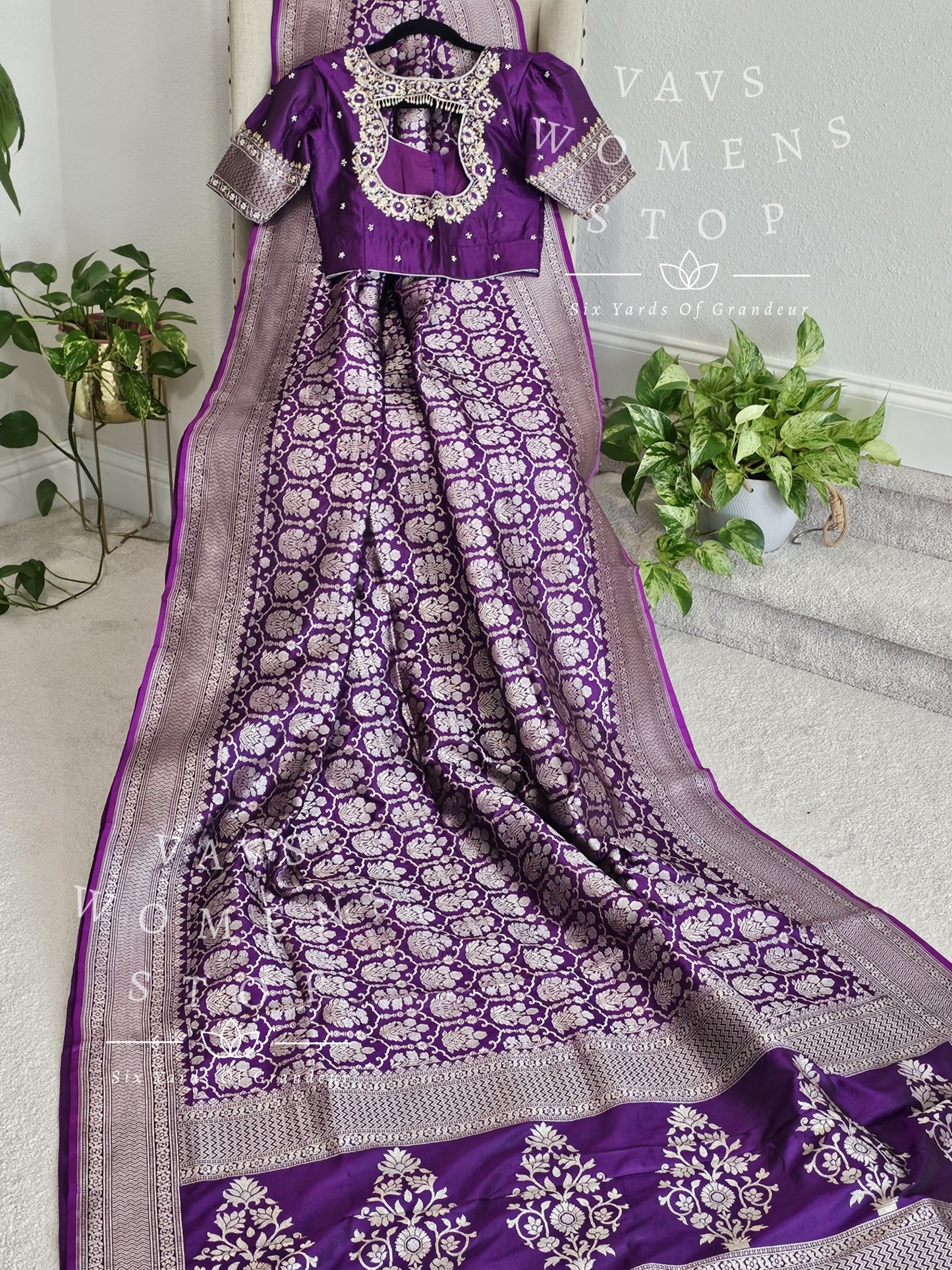 Pure Benarasi Katan Silk All Over Designer Saree - Maggam Blouse