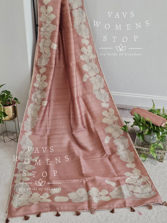 Designer Soft Matka Tussar Silk Saree
