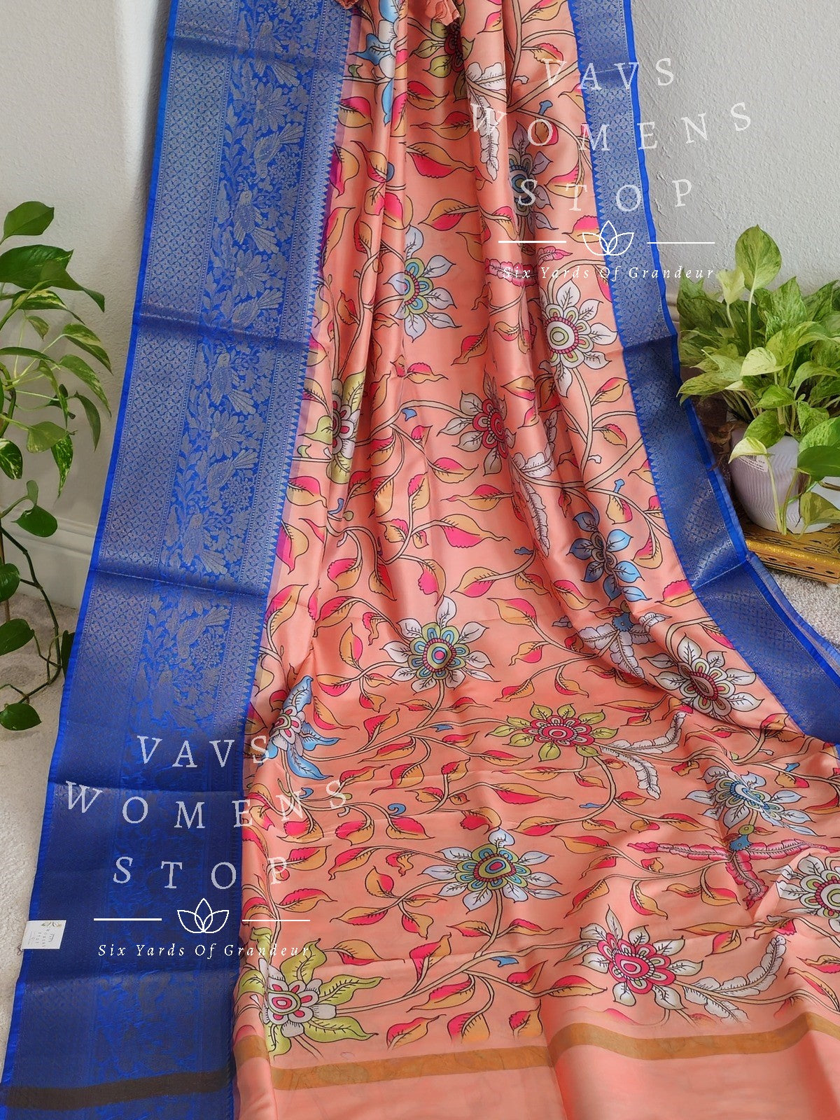 Soft Benarasi Kalamkari Digital Print Saree - Blouse