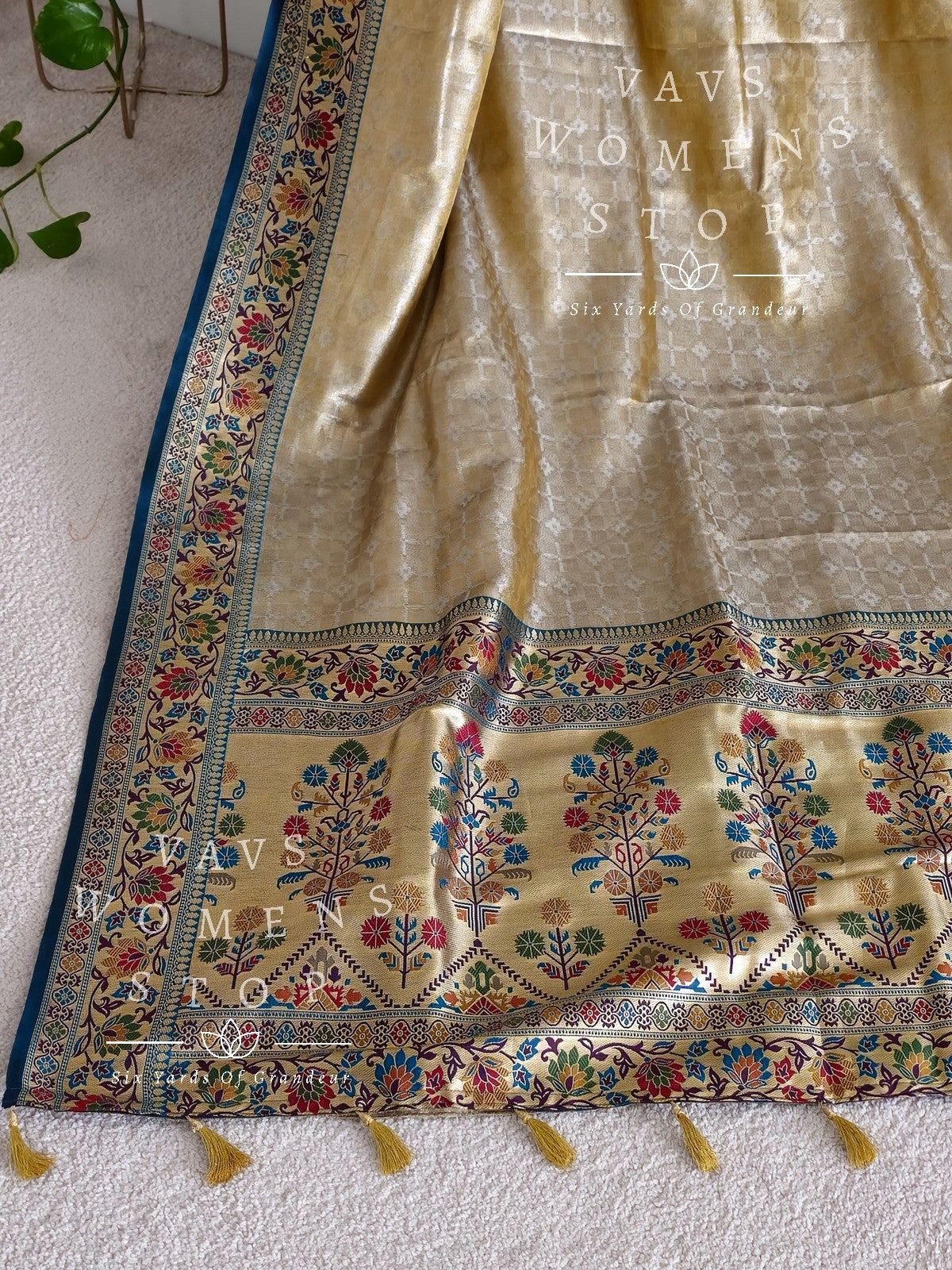 Benarasi Kanji Varam Tissue Paithani Saree - Blouse