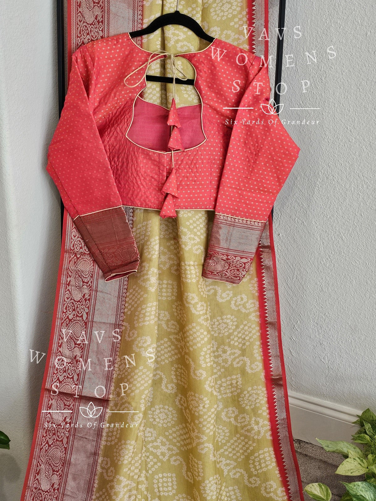 Mangalagiri Pattu Bhandini Saree - Full Sleeves Blouse