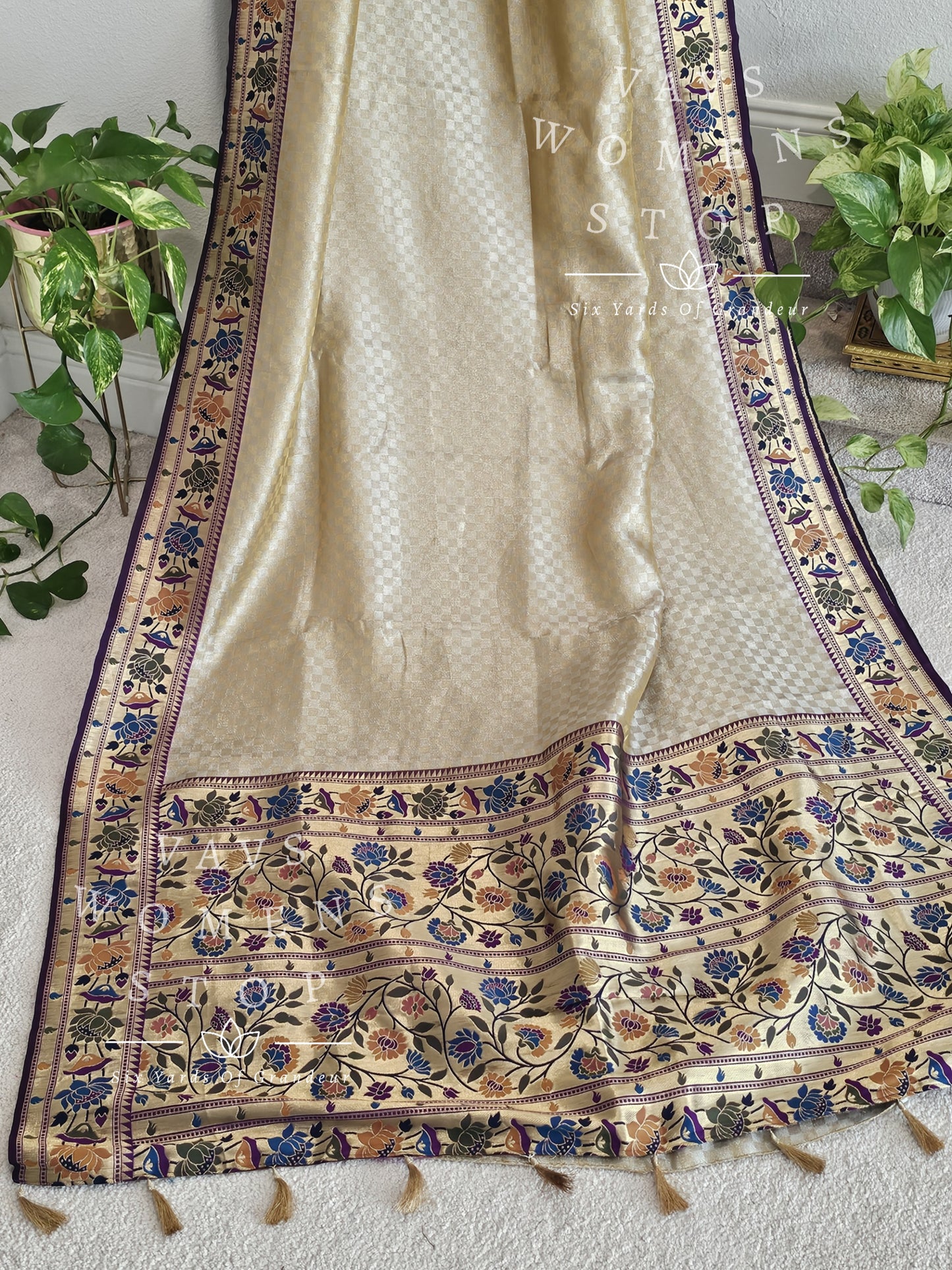 Benarasi Kanji Varam Tissue Paithani Saree - Blouse