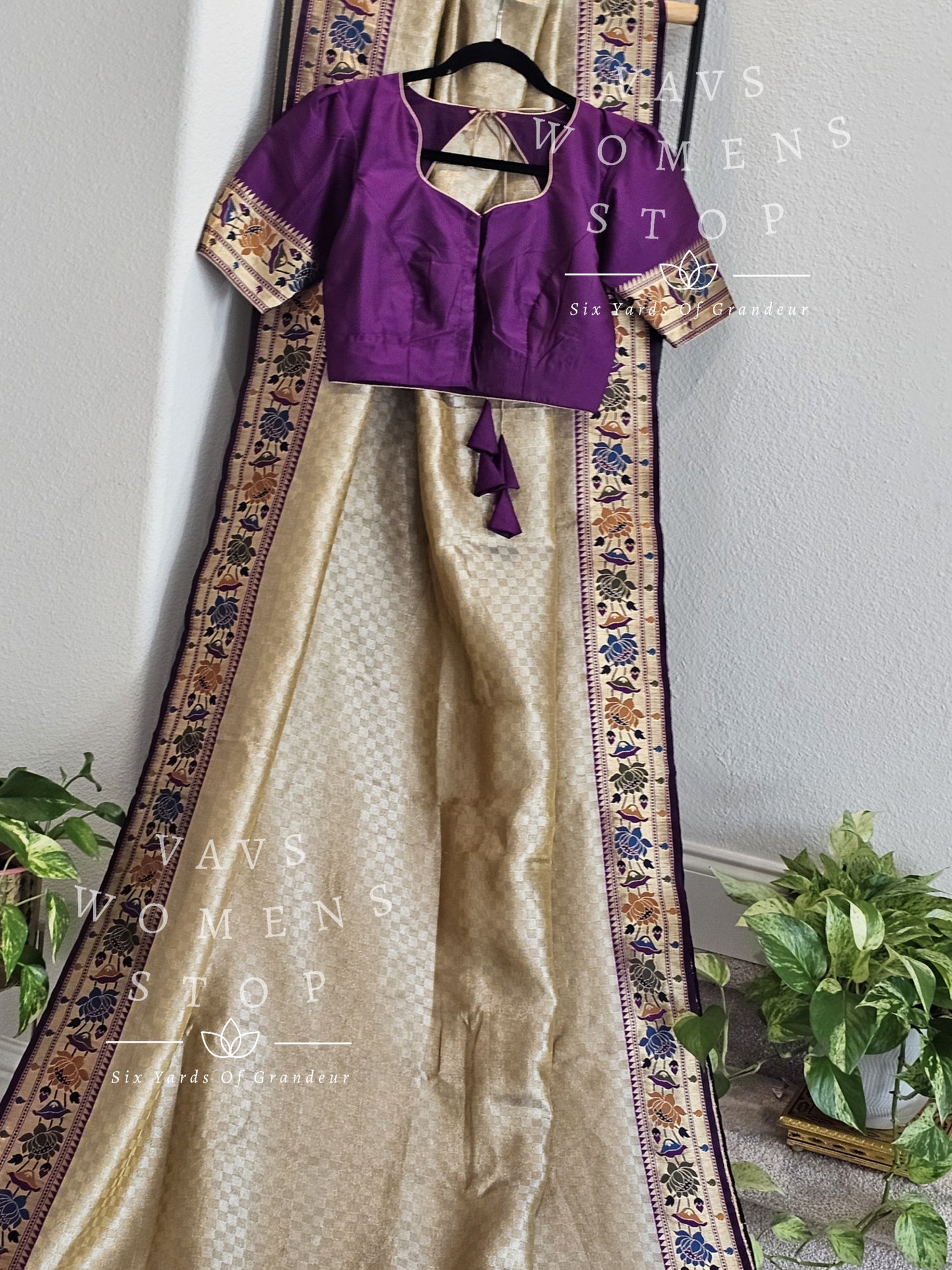 Benarasi Kanji Varam Tissue Paithani Saree - Blouse