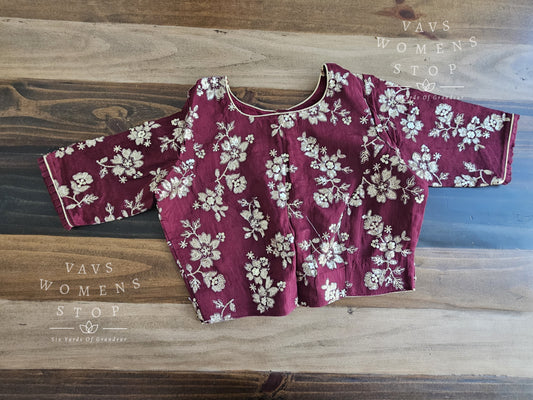 Pure Chinon Chiffon Sequins Blouse