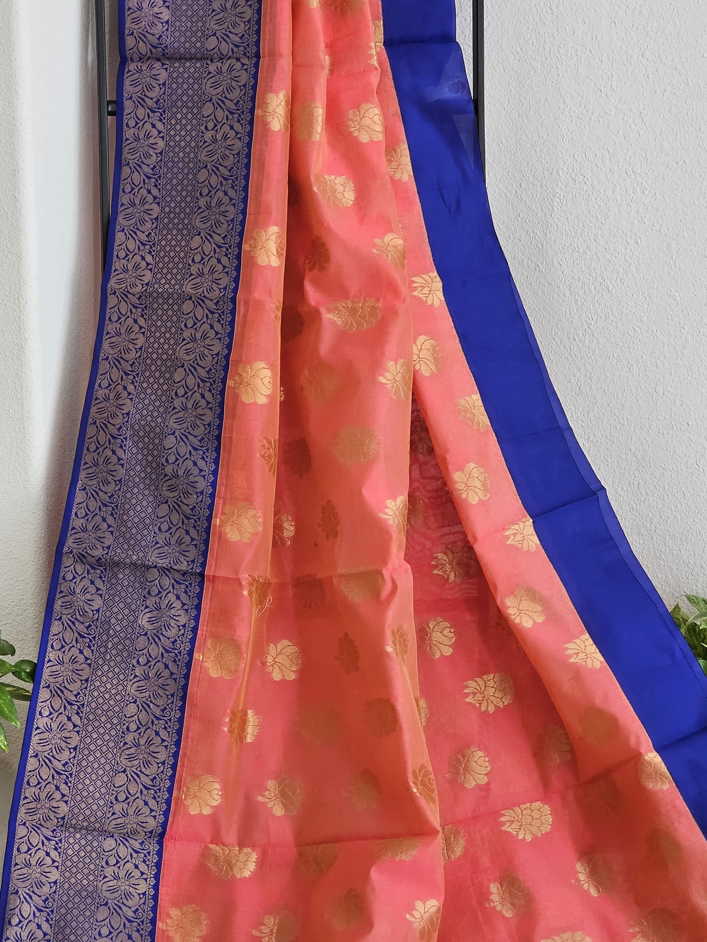 Traditional Chanderi Kuppadam Saree - Benarasi Blouse