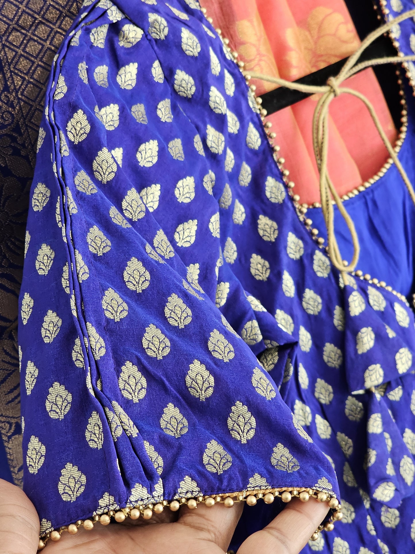 Traditional Chanderi Kuppadam Saree - Benarasi Blouse