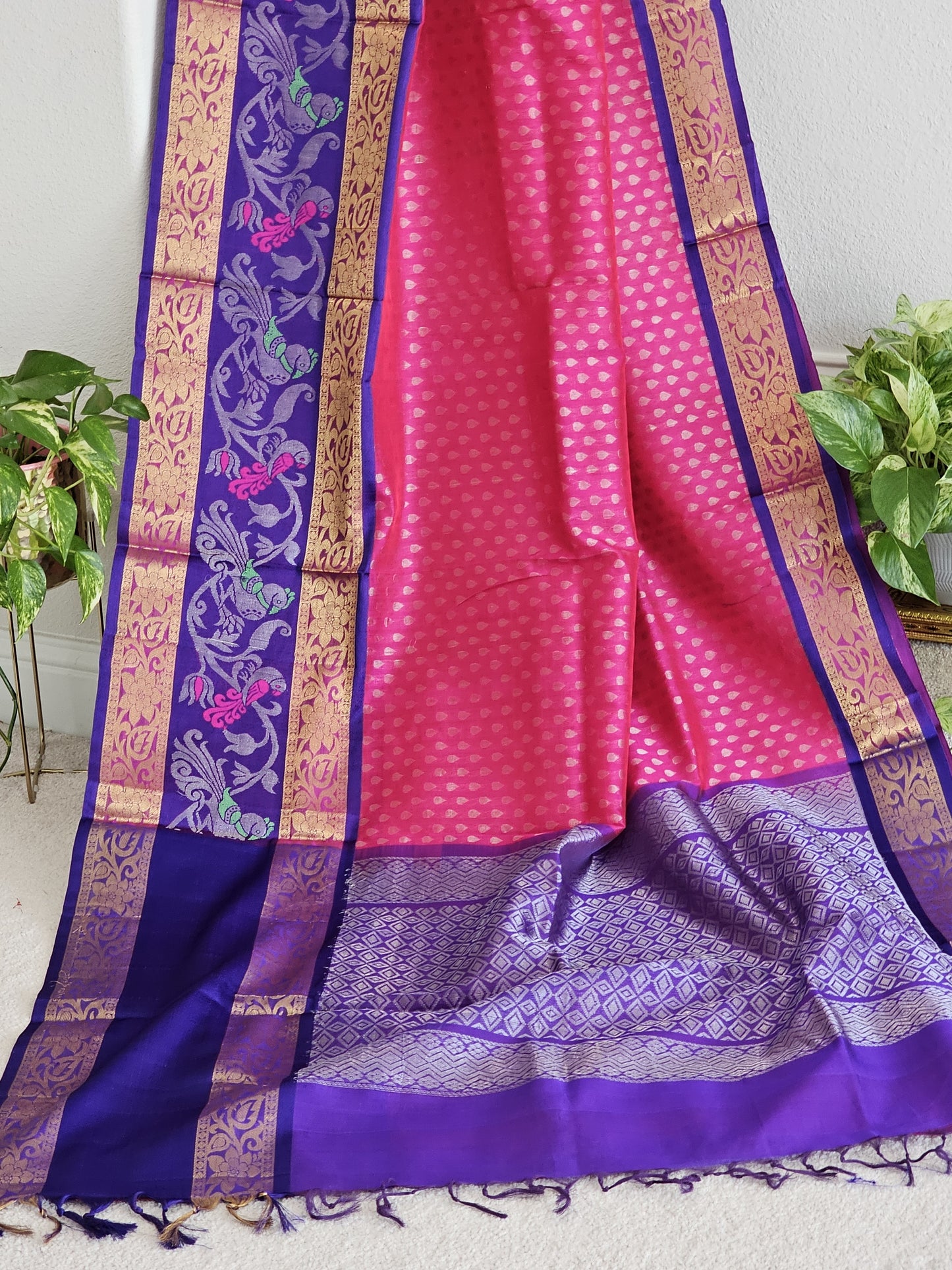 Pure Kuppadam Pattu Silk Cotton Saree - Blouse