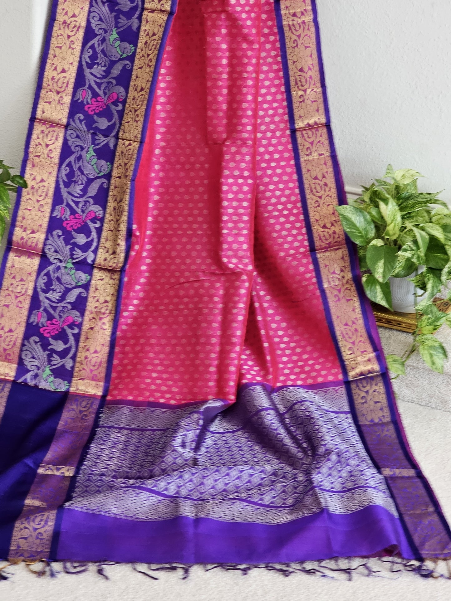 Pure Kuppadam Pattu Silk Cotton Saree - Blouse