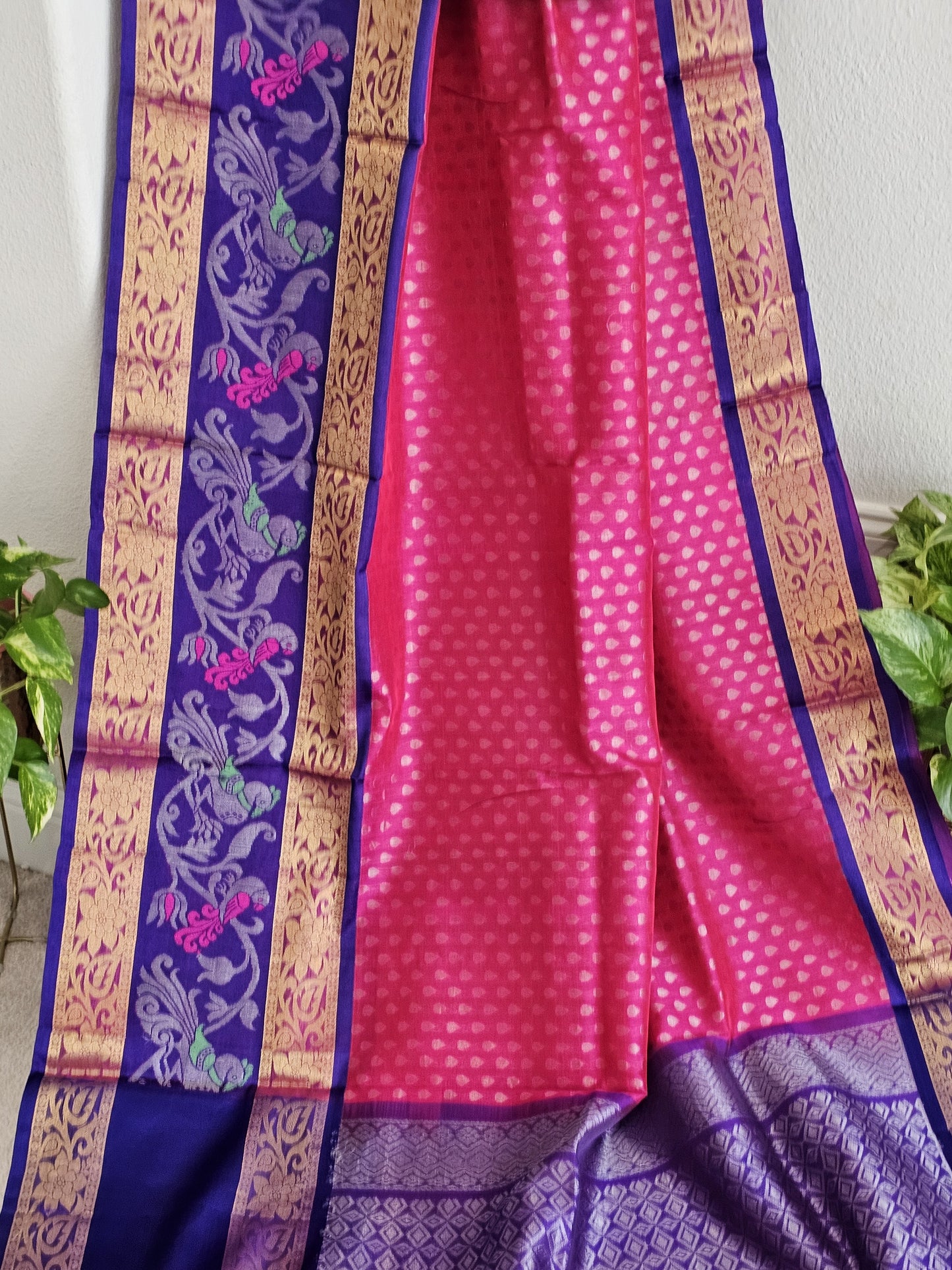 Pure Kuppadam Pattu Silk Cotton Saree - Blouse