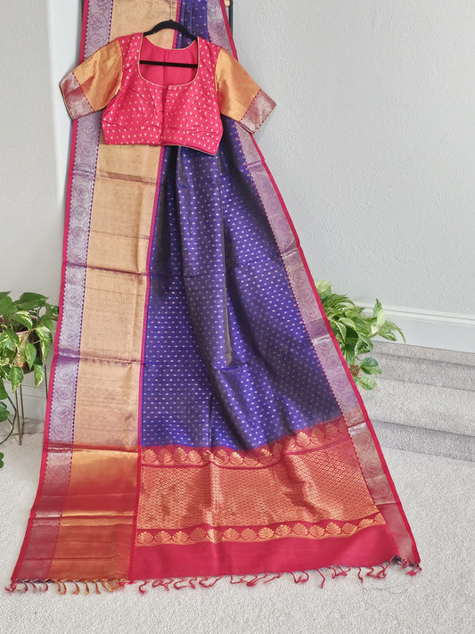 Pure Kuppadam Pattu Silk Cotton Saree - Blouse