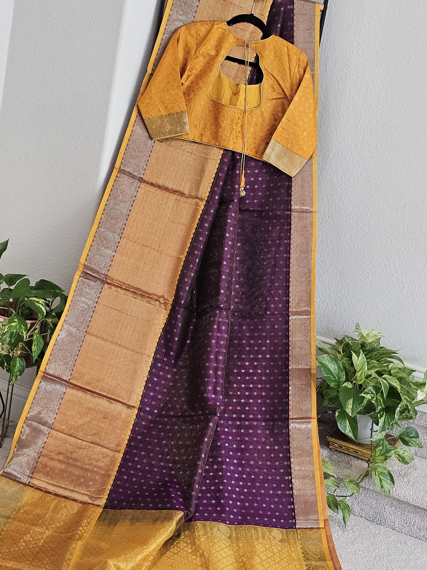 Pure Kuppadam Pattu Silk Cotton Saree - Blouse