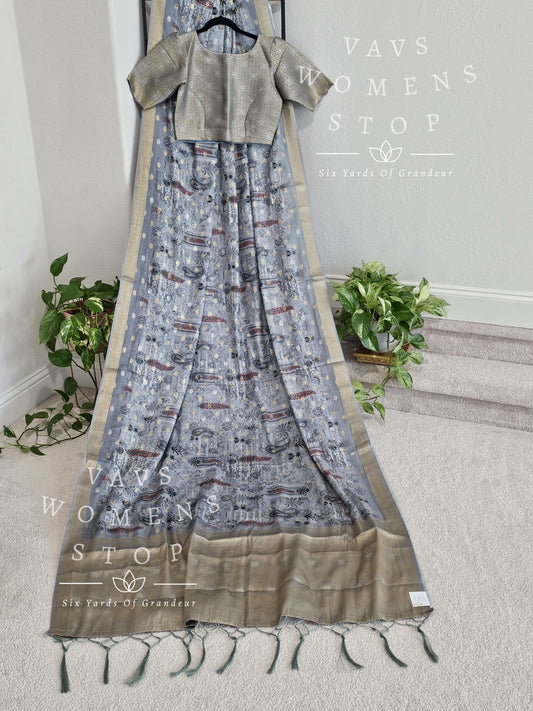 Designer Soft Benarasi Silk Cotton Saree - Blouse