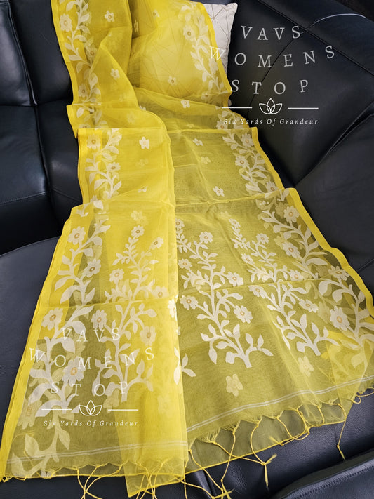 Exclusive Soft Muslin Silk Handwoven Jamdani Saree