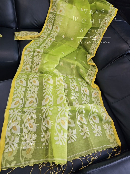 Exclusive Soft Muslin Silk Handwoven Jamdani Saree