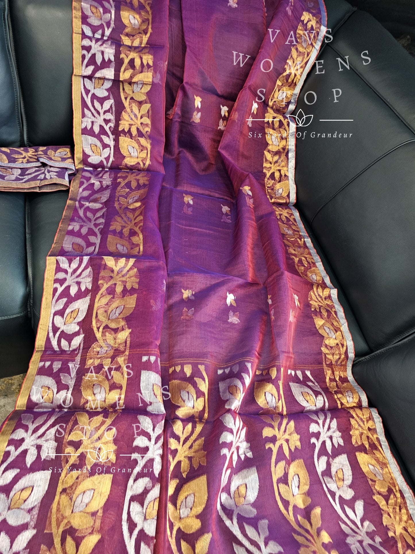 Exclusive Soft Muslin Silk Handwoven Jamdani Saree