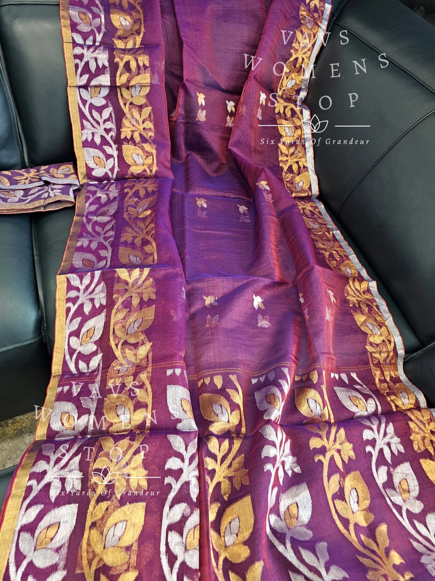 Exclusive Soft Muslin Silk Handwoven Jamdani Saree