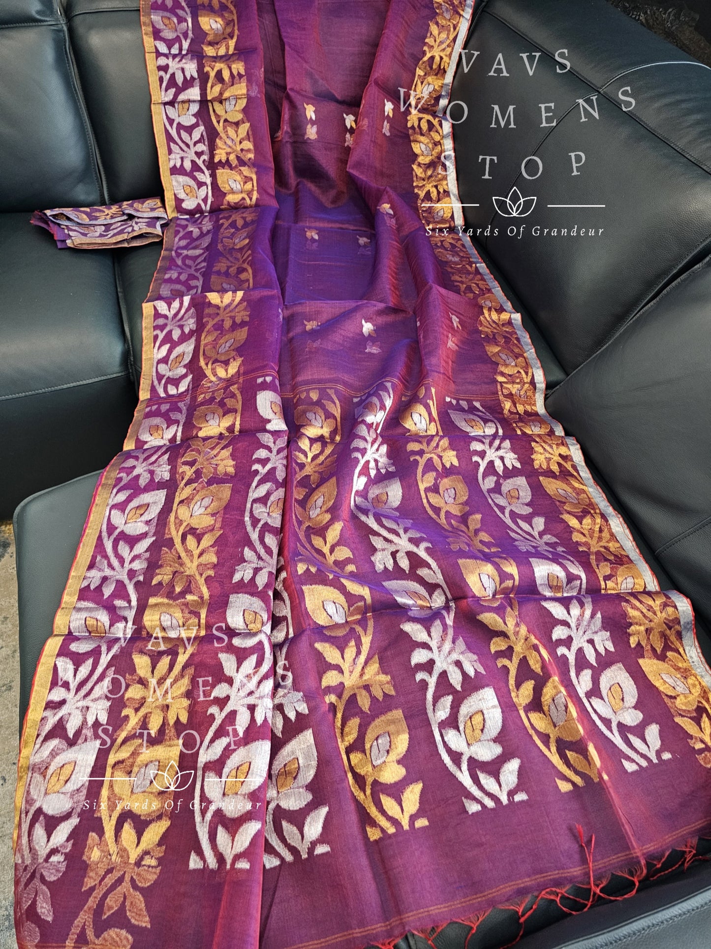 Exclusive Soft Muslin Silk Handwoven Jamdani Saree