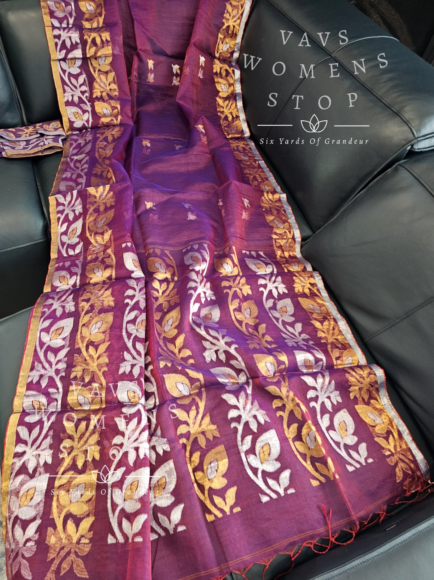 Exclusive Soft Muslin Silk Handwoven Jamdani Saree