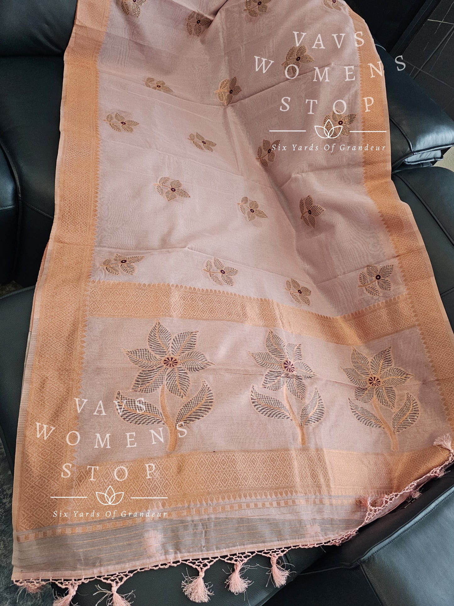 Soft Linen Cotton Tissue Saree