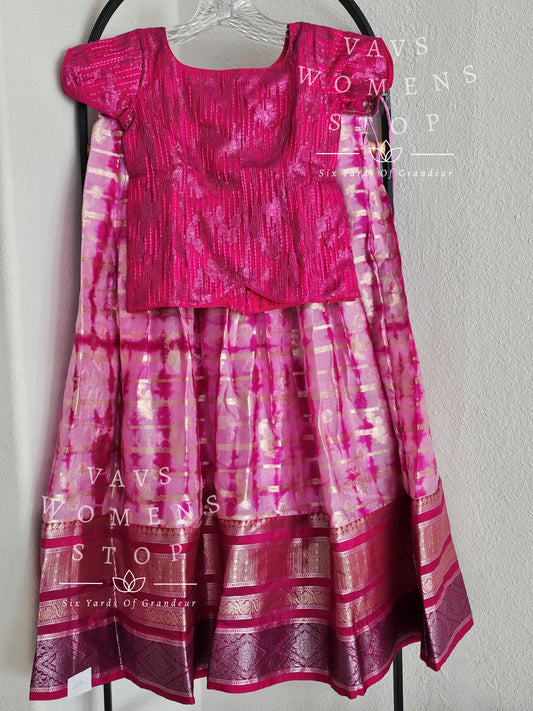 Shibori Chiniya Benarasi Lehenga - Sequins Blouse