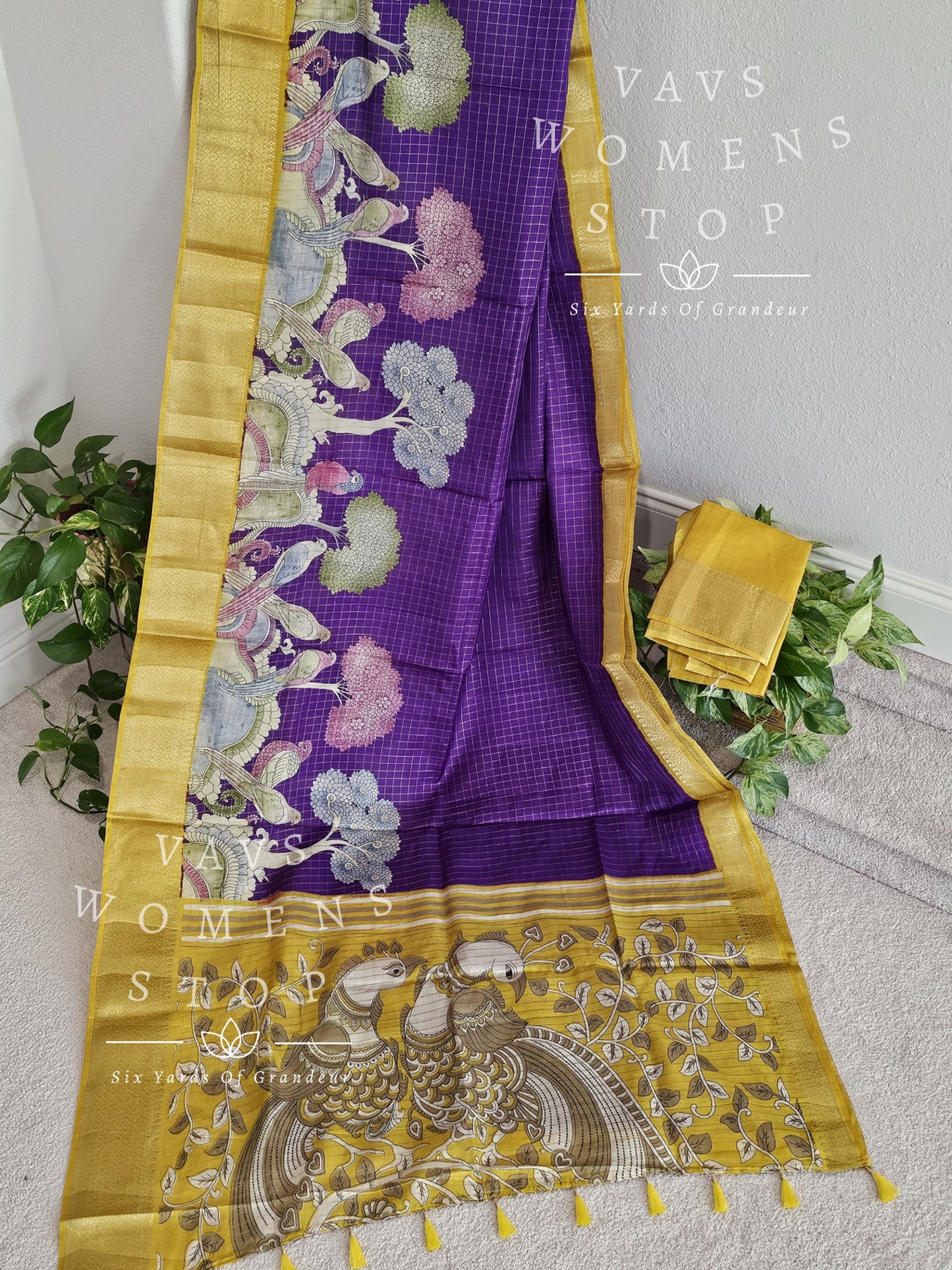 Soft Dola Semi Silk Kalamkari Print Saree