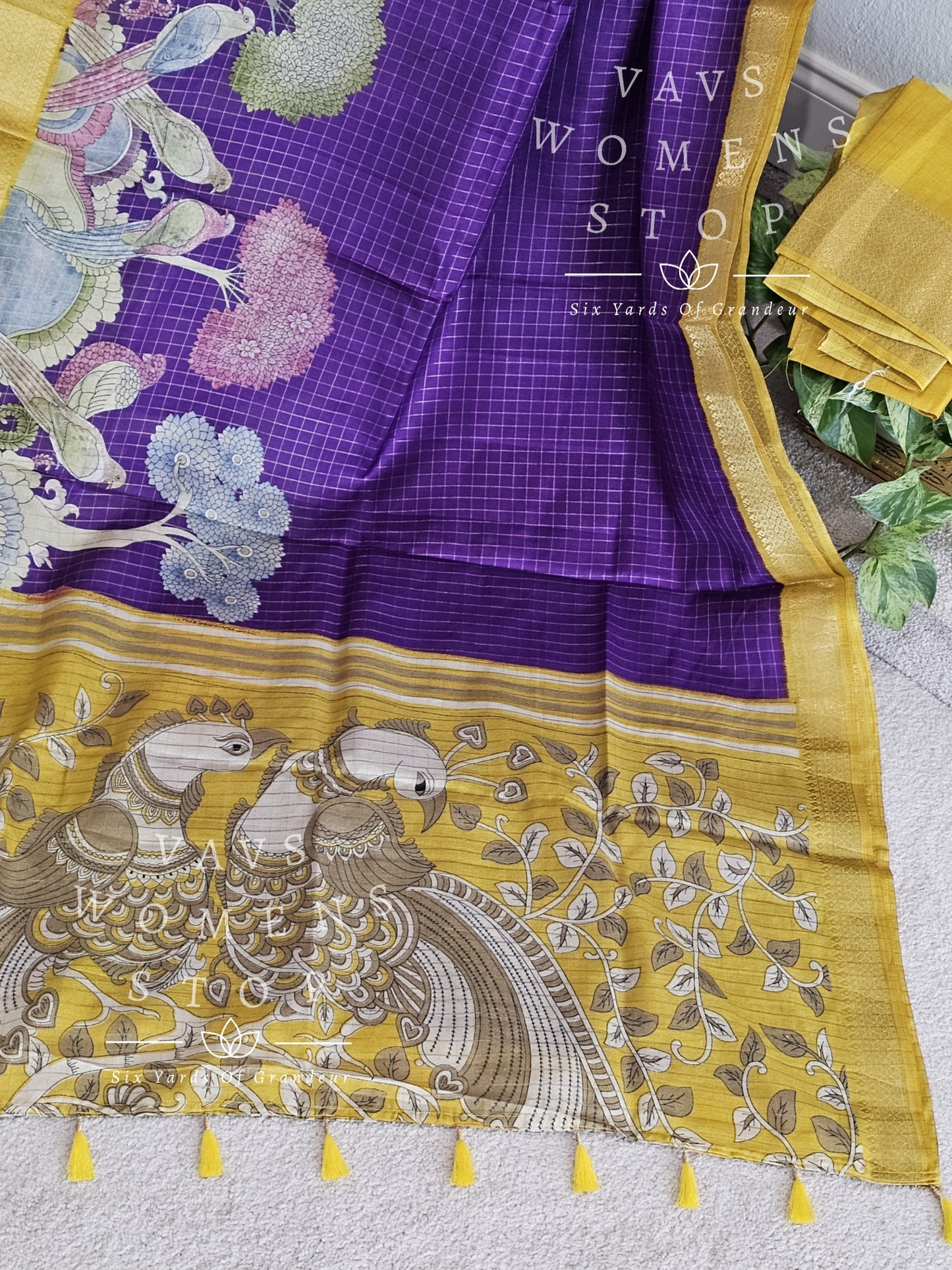 Soft Dola Semi Silk Kalamkari Print Saree