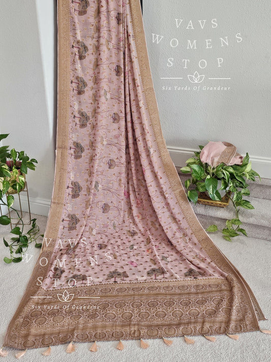 Georgette Chiffon Pichwai Prints Saree